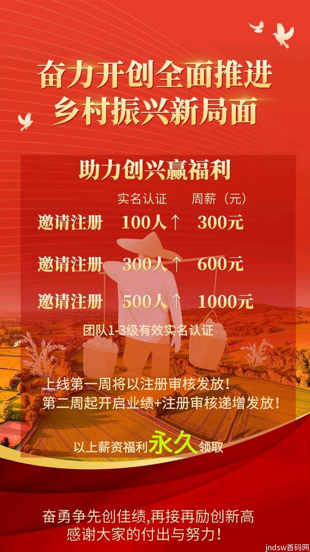 注册实名就送88元，乡村振兴项目刚出一秒，欢迎合作！